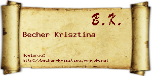 Becher Krisztina névjegykártya